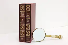 Pair of Vintage Leather & Gold Audubon Nature Books & Case #52873