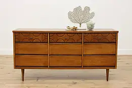 Midcentury Modern Vintage Walnut Dresser or Console Bassett #54942