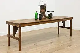 Farmhouse Antique Pine Harvest 8' Dining Table Folding Legs #55059