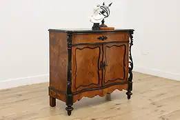 Biedermeier Empire Antique Carved Walnut Hall or TV Console #55112