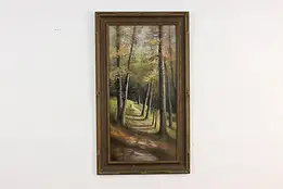 Woodland Path Antique Pastel Painting, Gunderson 33.5" #55013