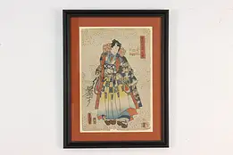 Japanese Antique Ukiyo-e Man Woodblock Print Kunisada 20" #55333