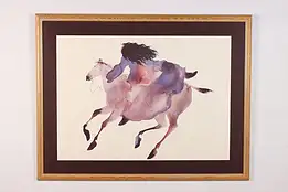 Native American Horse Vintage Watercolor Painting Grigg 42" #55388