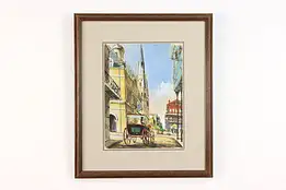 New Orleans Vintage Watercolor & Ink Painting, Tucker 20.5" #55373