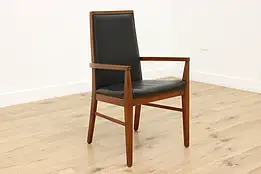 Midcentury Modern Vintage Teak & Leather Desk Chair Dyrlund #55159