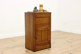 Farmhouse Ash Antique Kitchen or Pantry Ice box Cabinet #55316