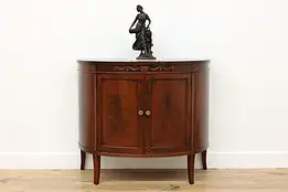 Traditional Vintage Mahogany Demilune Server Hall Console #55197