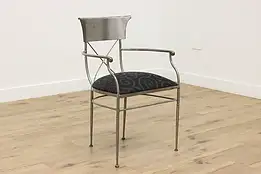Italian Vintage Art Deco Steel & Brass Armchair B&D #55293