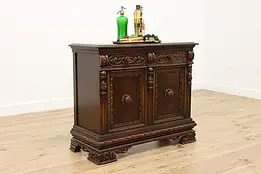 English Tudor Antique Walnut Huntboard Server, Hall Console #55436