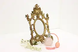 Victorian Antique Table Top Easel Mirror Picture Frame #54857