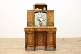 French Antique Painted Pine Vanity, Display or Bar Cabinet #55206