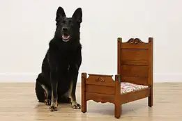 Victorian Antique Carved Oak Doll, Dog or Cat Bed #55670
