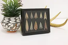 Set of 10 Antique Indigenous Arrowheads in Case #44781