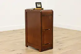 Art Deco Vintage Waterfall Walnut Nightstand, End Table #55530