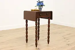 Sheraton Antique Walnut Drop Leaf Nightstand or Lamp Table #55321