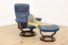 Stressless Midcentury Modern Vintage Leather Chair, Ekornes #55725