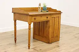 Victorian Farmhouse Antique Oak Office or Library Desk #55758