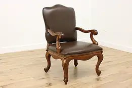 French Provincial Vintage Leather Desk Chair, Bloomingdales #55887