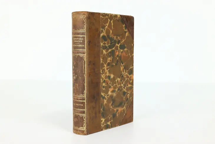 Vintage Leatherbound Book The Kreutzer Sonata in Swedish, Leo Tolstoy #39447