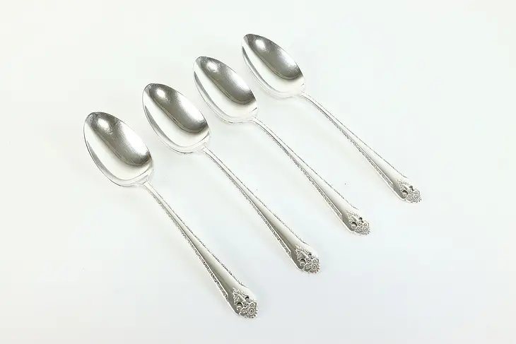 Set of 4 Victorian Antique Silverplate Large Spoons, Holmes & Edwards #39952