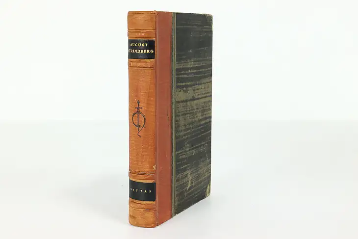 Vintage Leatherbound Swedish Book Getting Married, Strindberg #39453