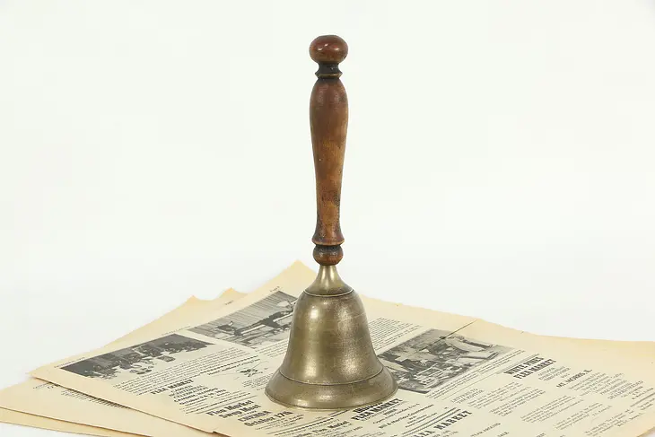Brass  Vintage Schoolmaster Bell, Signed India #35867