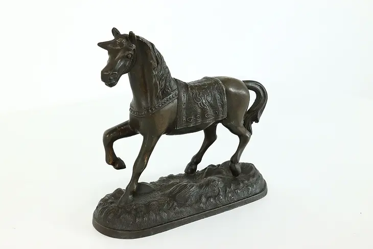Victorian Antique Statue of a Horse, Metal Sculpture #35941