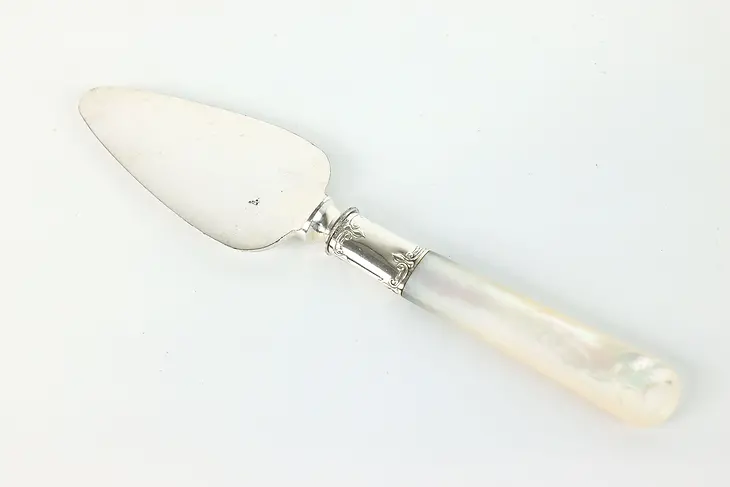 Victorian Antique Silverplate Small Cake or Pastry Server Pearl Handle #40013
