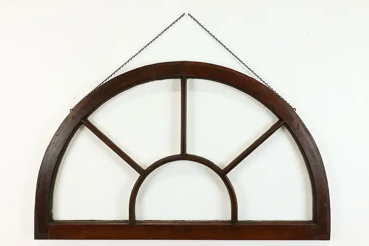 Farmhouse Antique Architectural Salvage 41" Arched Window #40086