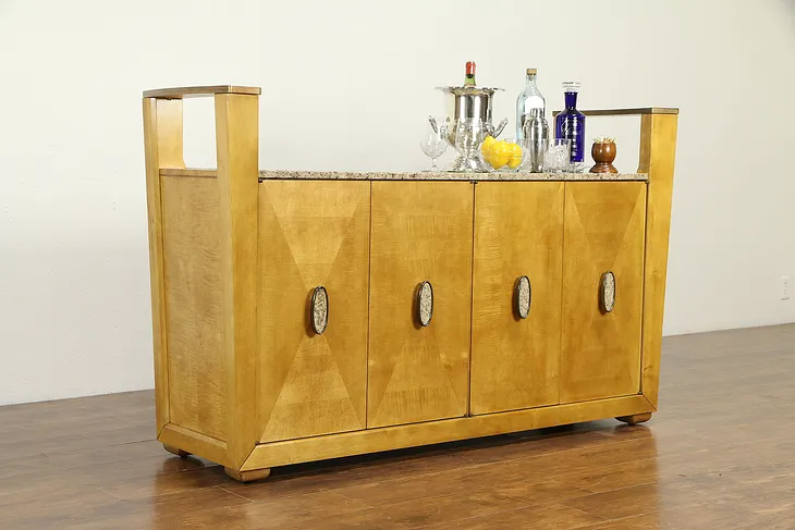 Midcentury Modern 1960's Vintage Bar Cabinet, Server, Granite, Henredon #32644