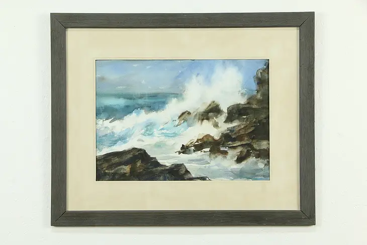 Point Lobos Carmel CA Vintage Watercolor Painting, Trotta #33240