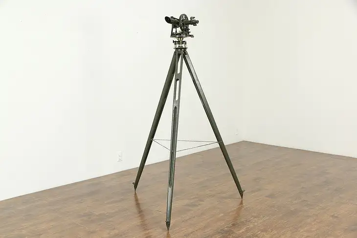 Surveyor's Transit Theodolite Meteorological Warren Knight, Tripod #33472