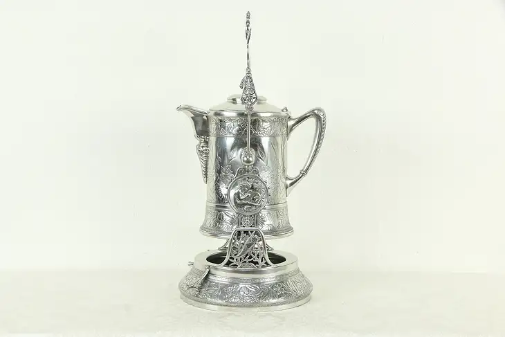 Victorian Antique Silverplate Water Pitcher & Stand, Meriden #34298