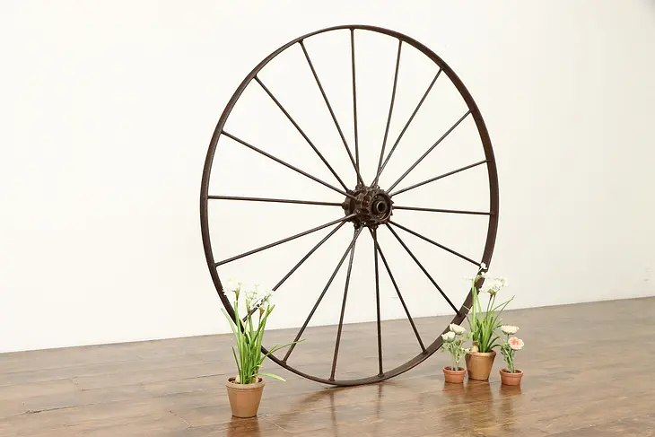 Cast Iron Farmhouse Antique Industrial Salvage 55" Wheel with Spokes #36887
