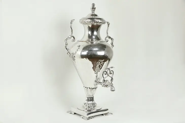 Victorian Antique English Silverplate Hot Water Tea Kettle Glenton London #34519