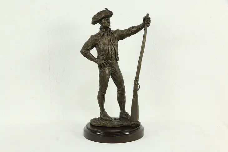 Revolutionary War Minuteman Bronze Vintage Sculpture, Alan Cottrill #34837