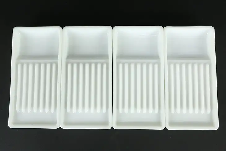 Antique Milk Glass Dental Trays, The American Cabinet Co.,Two Rivers  #35254