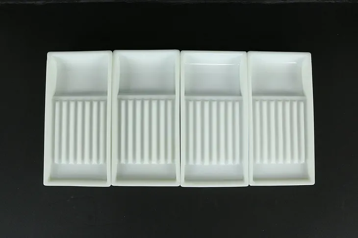 Antique Milk Glass Dental Trays, The American Cabinet Co.,Two Rivers #35255