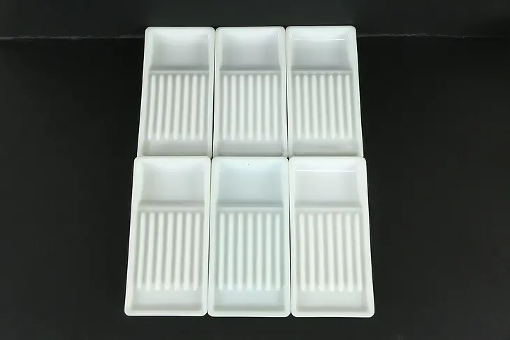 Antique Milk Glass Dental Trays, The American Cabinet Co.,Two Rivers #35256