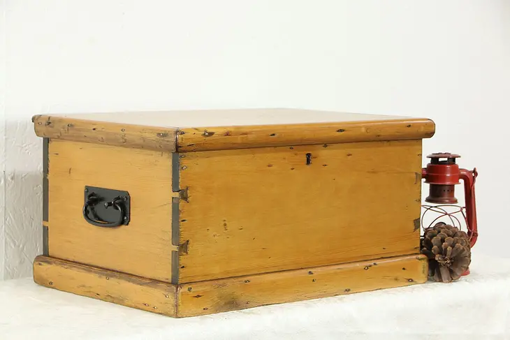 Country Pine Antique Small Trunk or Treasure Chest #35472