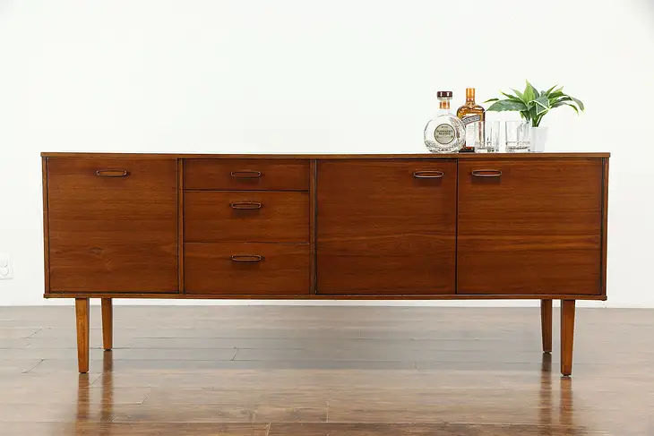 Midcentury Modern 1960 Vintage English Teak Credenza, TV Console #35580