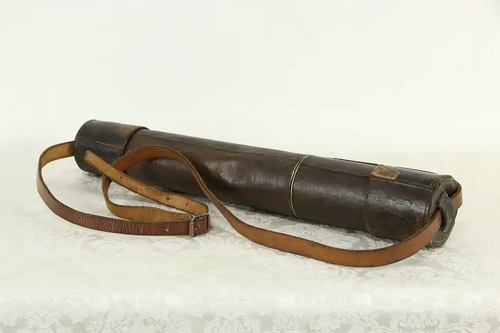 Brass Antique 52" English Telescope & Leather Case, Negretti London 1899 #35655