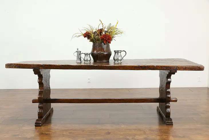 Spanish Colonial Farmhouse Oak Dining or Library Table Desk #39463