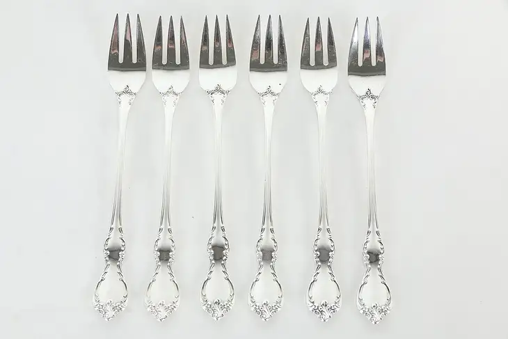 Towle Debussy Pattern Sterling Silver Set of 6 Seafood or Lemon Forks #36031