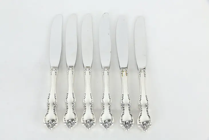Towle Debussy Pattern Sterling Silver Set of 6 Butter or Appetizer Knives #36049