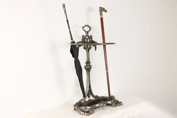 Victorian Antique Iron Umbrella & Cane Stand, Coalbrookdale #36545