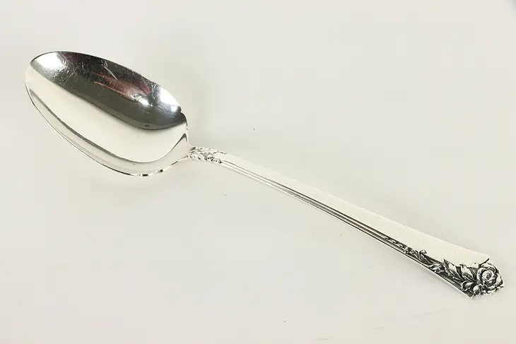 Sterling Silver Heirloom Damask Rose Serving Spoon 8.25" #36912