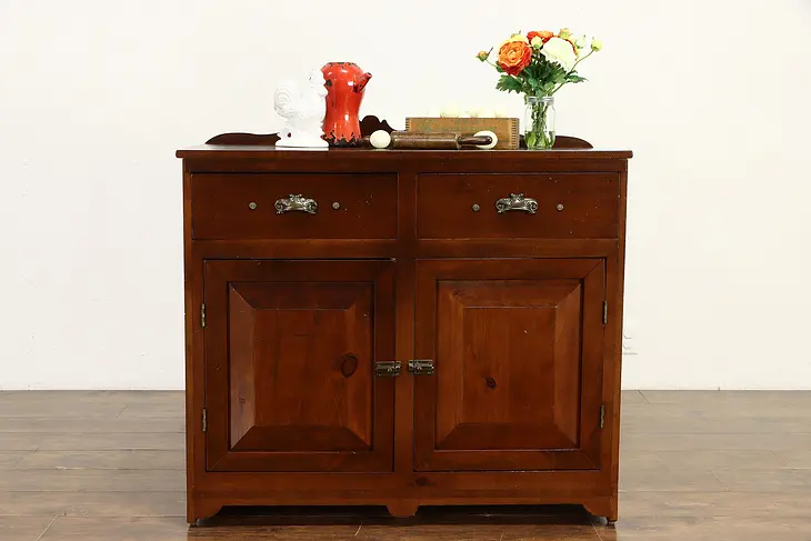 Farmhouse Vintage Pine & Birch Country Sideboard, Server or Buffet #36862