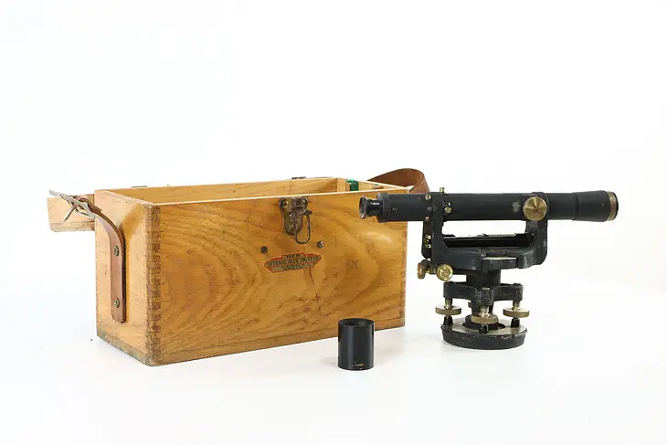 Seiler Instrument Vintage Theodolite Surveyor Transit & Oak Case #37212