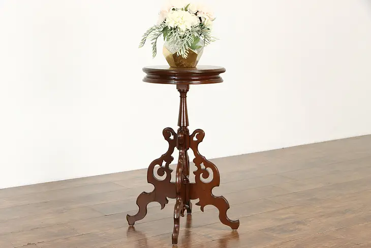 Victorian Antique Walnut Table, Plant Stand or Sculpture Pedestal #37818